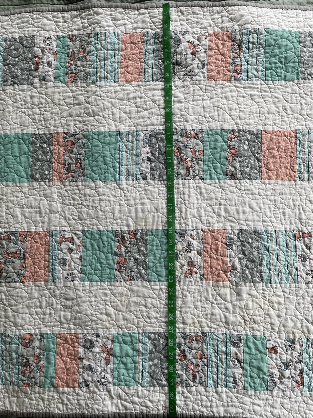 Handmade Baby Quilt | Heirloom Woodland Nursery Crib Quilt Cotton - Picture 3 of 6